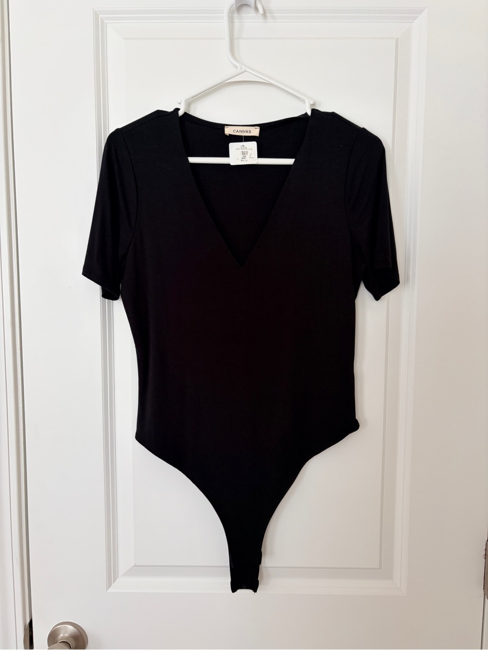 NWT! Black V-Neck Short Sleeve Bodysuit